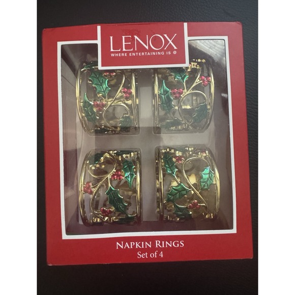Lenox Holiday  Metal Napkin Ring‎ - Set of 4 11594899 - Picture 1 of 4